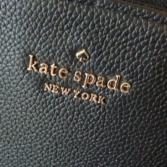Kate Spade large 3 compartment bag in black pen led leather  tote NWT - Picture 4 of 9